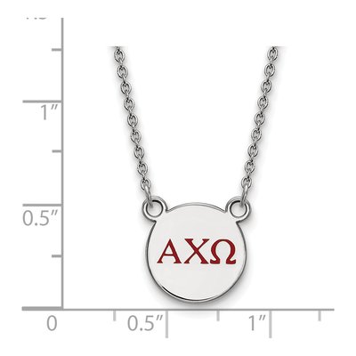 Alpha Chi Omega Sterling Silver Sorority Greek Letters Small Color Enamel Necklace – view 2