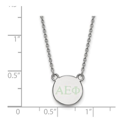 Alpha Epsilon Phi Sterling Silver Sorority Greek Letters Extra Small Color Necklace – view 2