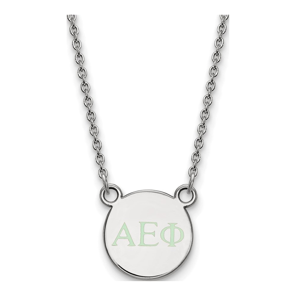Alpha Epsilon Phi Sterling Silver Sorority Greek Letters Extra Small Color Necklace