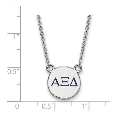 Alpha Xi Delta Sterling Silver Extra Small Enamel Necklace – view 2