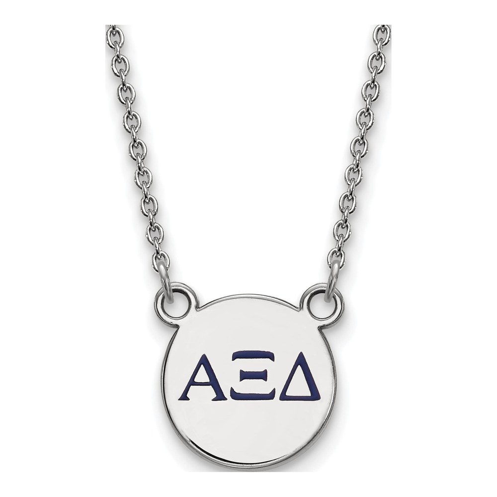 Alpha Xi Delta Sterling Silver Extra Small Enamel Necklace