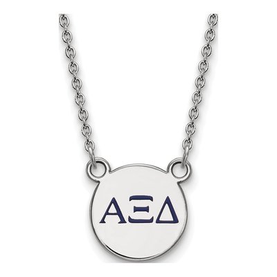 Alpha Xi Delta Sterling Silver Extra Small Enamel Necklace