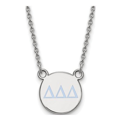 Delta Delta Delta Sterling Silver Small Sorority Necklace