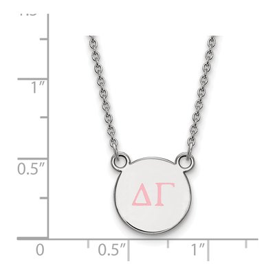 Delta Gamma Sterling Silver Sorority Greek Letters Small Color Enamel Necklace – view 2