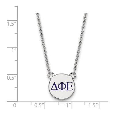 Delta Phi Epsilon Sterling Silver Sorority Greek Letters Small Color Enamel Necklace – view 2