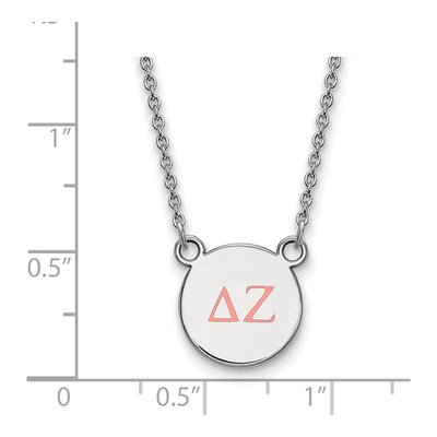 Delta Zeta Sterling Silver Small Enamel Necklace – view 2