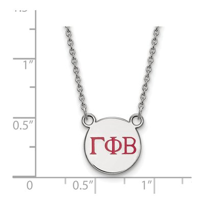 Gamma Phi Beta Sterling Silver Sorority Greek Letters Small Color Enamel Necklace – view 2