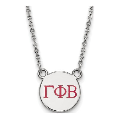 Gamma Phi Beta Sterling Silver Sorority Greek Letters Small Color Enamel Necklace