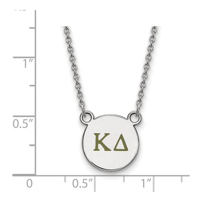 Kappa Delta Sterling Silver Sorority Greek Letters Small Color Enamel Necklace – view 2