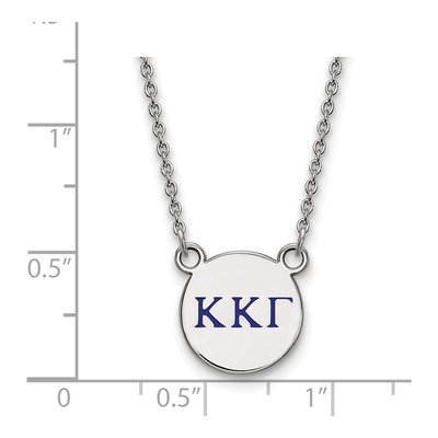 Kappa Kappa Gamma Sterling Silver Sorority Greek Letters Small Color Enamel Necklace – view 2