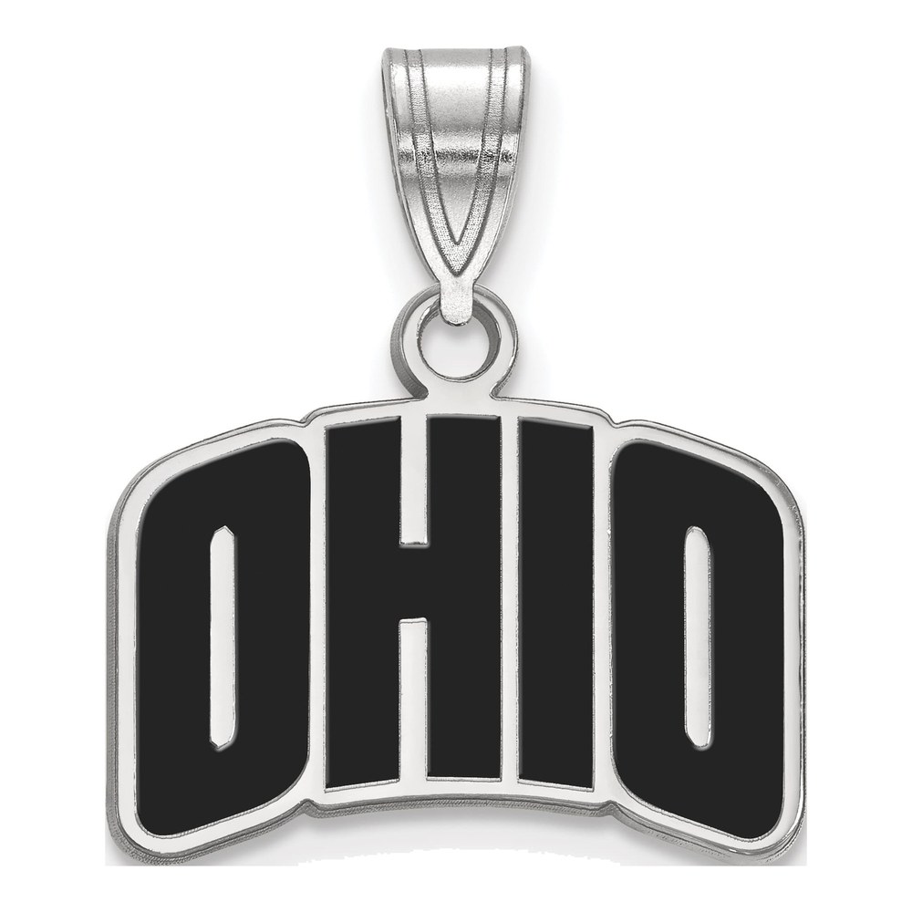 Ohio University Sterling Silver Small Enamel Pendant
