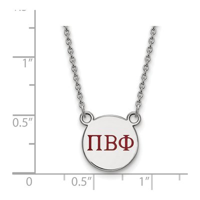 Pi Beta Phi Sterling Silver Sorority Greek Letters Small Color Enamel Necklace – view 2