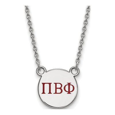 Pi Beta Phi Sterling Silver Sorority Greek Letters Small Color Enamel Necklace