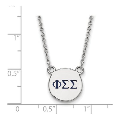 Phi Sigma Sigma Sterling Silver Sorority Greek Letters Small Color Enamel Necklace – view 2