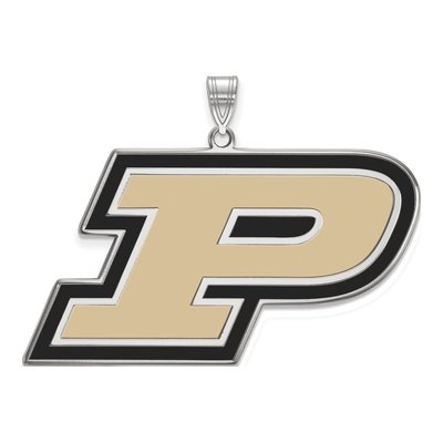 Purdue University Sterling Silver Extra Large Letter P Pendant