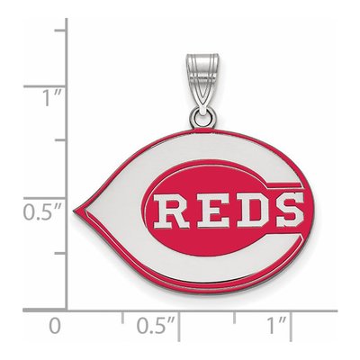 Cincinnati Reds Sterling Silver Large Enamel Pendant – view 2