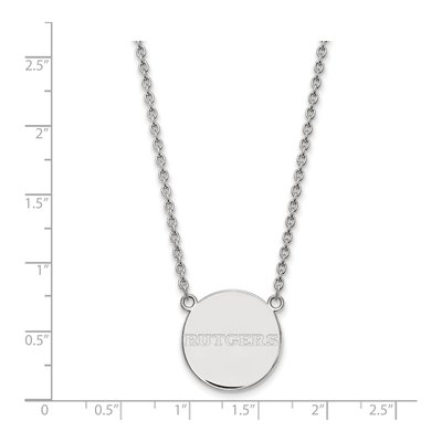 Rutgers University Sterling Silver Large Disc Pendant Necklace – view 2