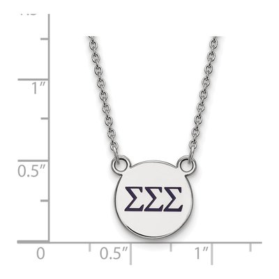 Sigma Sigma Sigma Sterling Silver Small Tri Necklace – view 2