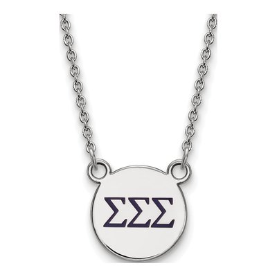 Sigma Sigma Sigma Sterling Silver Small Tri Necklace