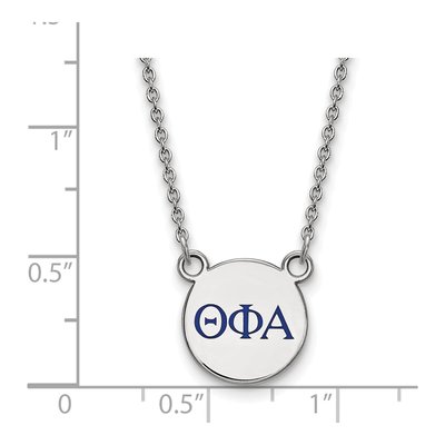 Theta Phi Alpha Sterling Silver Sorority Greek Letters Small Color Enamel Necklace – view 2