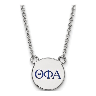 Theta Phi Alpha Sterling Silver Sorority Greek Letters Small Color Enamel Necklace
