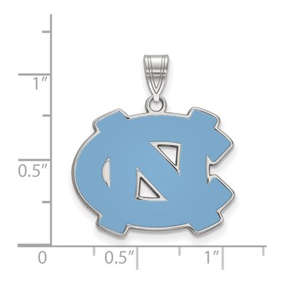 University of North Carolina Sterling Silver Large UNC Tar Heels N-C Pendant – view 2