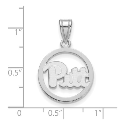 University of Pittsburgh Sterling Silver Medium Panthers Circle Pendant – view 2