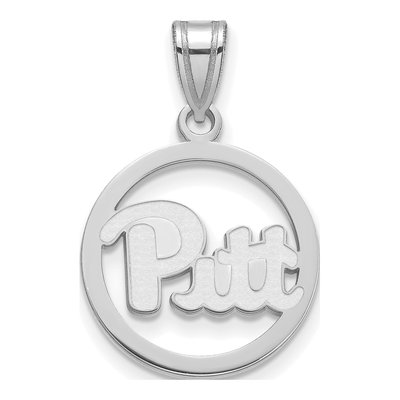 University of Pittsburgh Sterling Silver Medium Panthers Circle Pendant