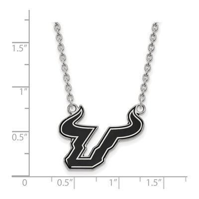 University of South Florida Sterling Silver Large USF Bulls Pendant Necklace – view 2