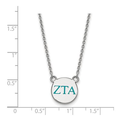 Zeta Tau Alpha Sterling Silver Sorority Greek Letters Small Color Enamel Necklace – view 2