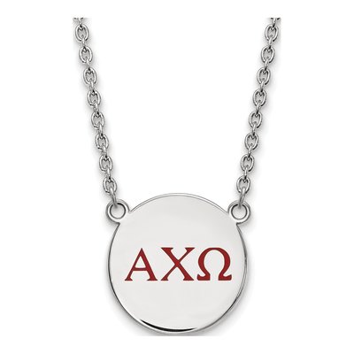 Alpha Chi Omega Sterling Silver Large Sorority Necklace