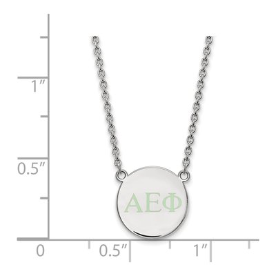 Alpha Epsilon Phi Sterling Silver Sorority Greek Letters Small Color Enamel Necklace – view 2