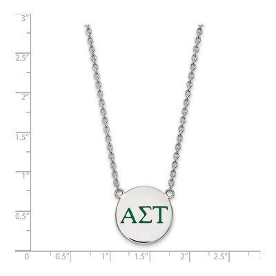Alpha Sigma Tau Sterling Silver Large Enamel Necklace – view 2