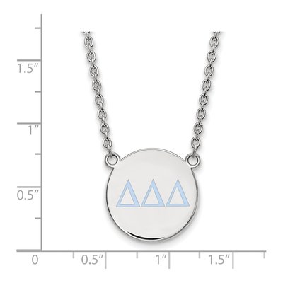 Delta Delta Delta Sterling Silver Large Sorority Pendant Necklace – view 2