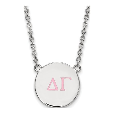 Delta Gamma Sterling Silver Large Sorority Necklace