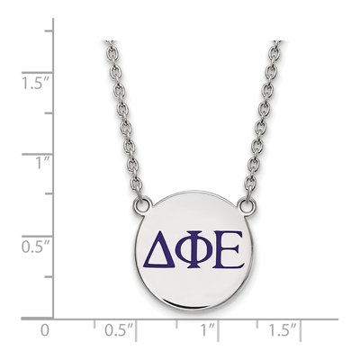 Delta Phi Epsilon Sterling Silver Large Enamel Necklace – view 2