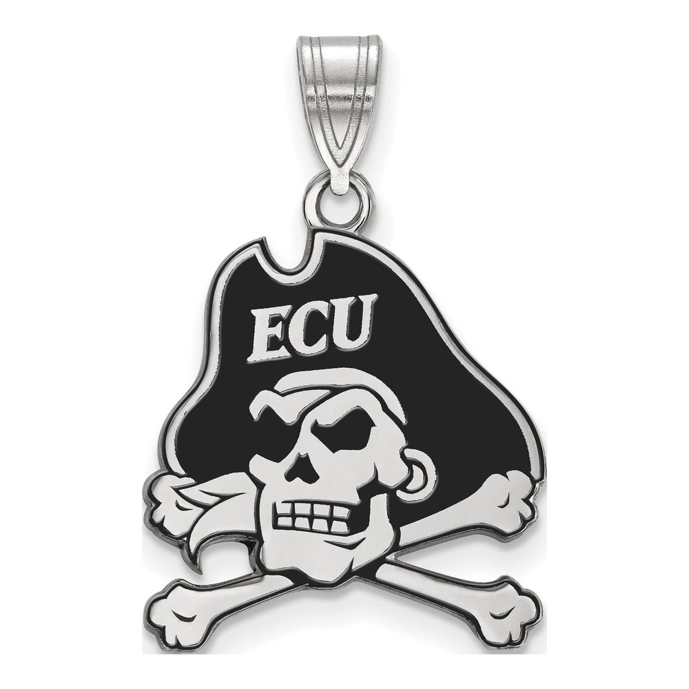 East Carolina University Sterling Silver Large Pirates Enamel Pendant