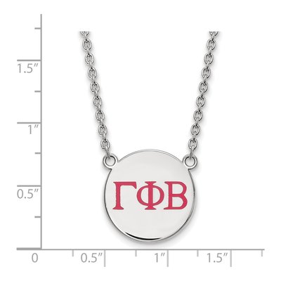 Gamma Phi Beta Sterling Silver Large Enamel Necklace – view 2