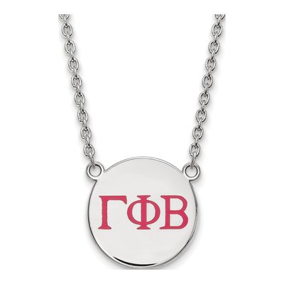 Gamma Phi Beta Sterling Silver Large Enamel Necklace