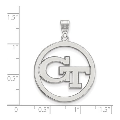 Georgia Institute of Technology Sterling Silver Tech Extra Large G-T Pendant – view 2