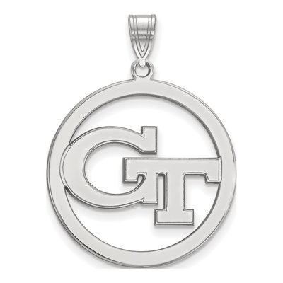 Georgia Institute of Technology Sterling Silver Tech Extra Large G-T Pendant