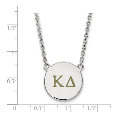 Kappa Delta Sterling Silver Large Enamel Necklace – view 2