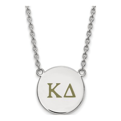 Kappa Delta Sterling Silver Large Enamel Necklace