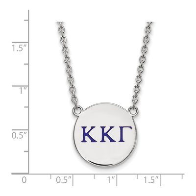 Kappa Kappa Gamma Sterling Silver Large Enamel Pendant Necklace – view 2