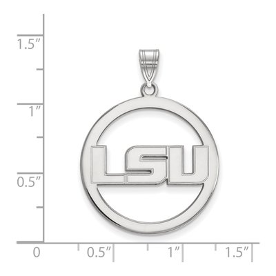 Louisiana State University Sterling Silver LSU Extra Large Circle Pendant – view 2