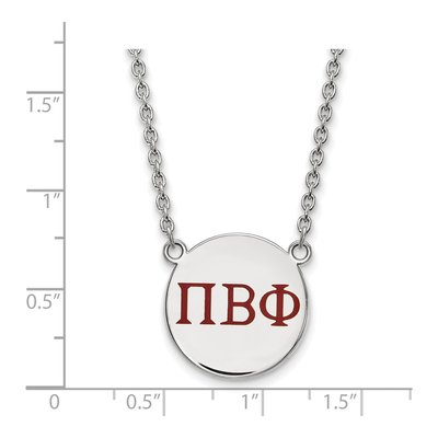 Pi Beta Phi Sterling Silver Large Enamel Necklace – view 2