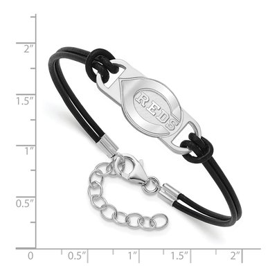 Cincinnati Reds Sterling Silver Leather Bracelet – view 2
