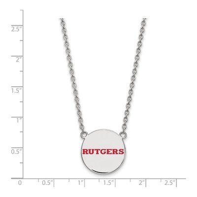 Rutgers University Sterling Silver Large Enamel Disc Necklace – view 2