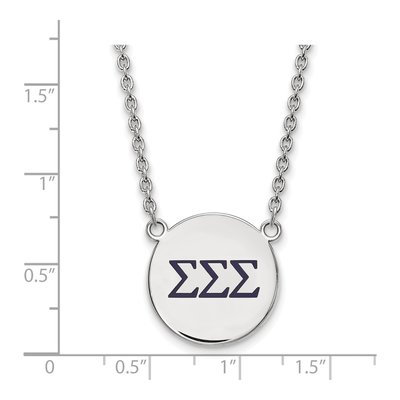 Sigma Sigma Sigma Sterling Silver Large Tri Enamel Necklace – view 2