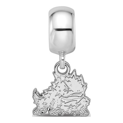Texas Christian University Sterling Silver Extra Small TCU Horned Frog Dangle Bead – view 4
